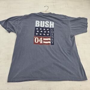 Vintage 2004 Bush Cheney 04 Campaign T Shirt USA Mens XL Blue Short Sleeve
